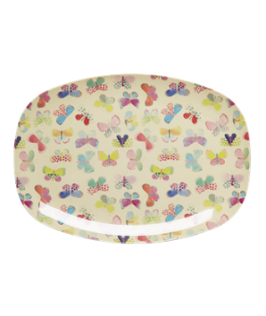 Assiette Rectangulaire Melamine Papillon