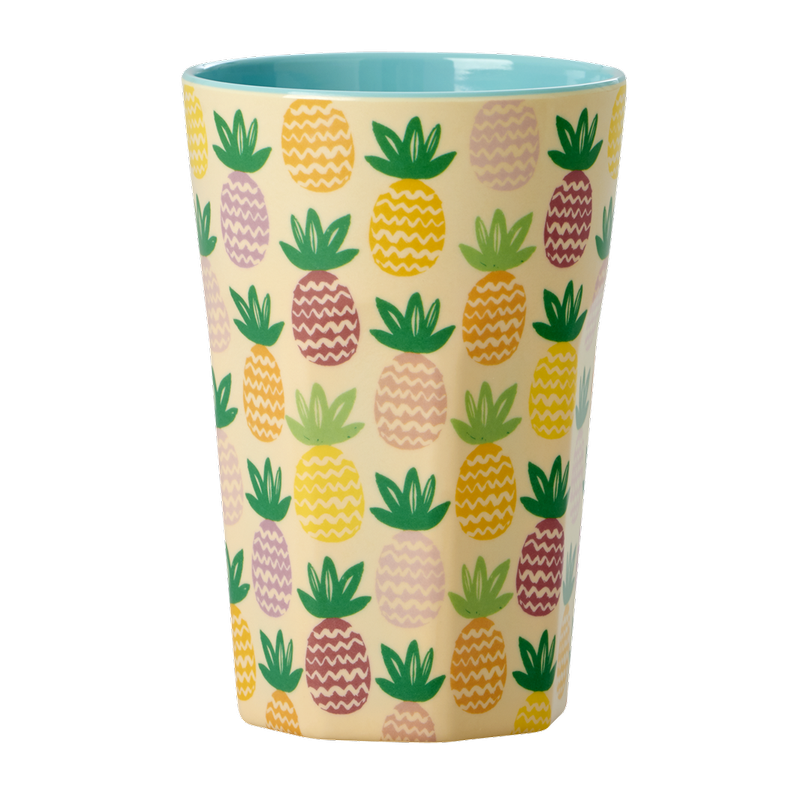 GOBELET MELAMINE MEDIUM BLUE FLORAL PRINT