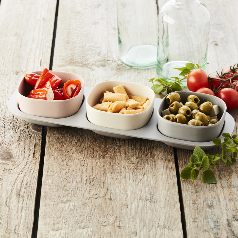 SET A TAPAS EN FIBRE DE BAMBOU 4 PIECES 33X11X5.5CM
