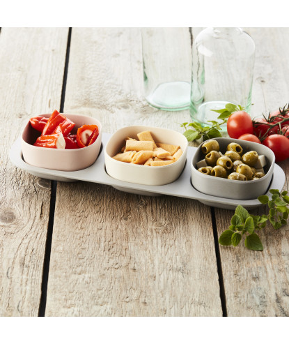SET A TAPAS EN FIBRE DE BAMBOU 4 PIECES 33X11X5.5CM