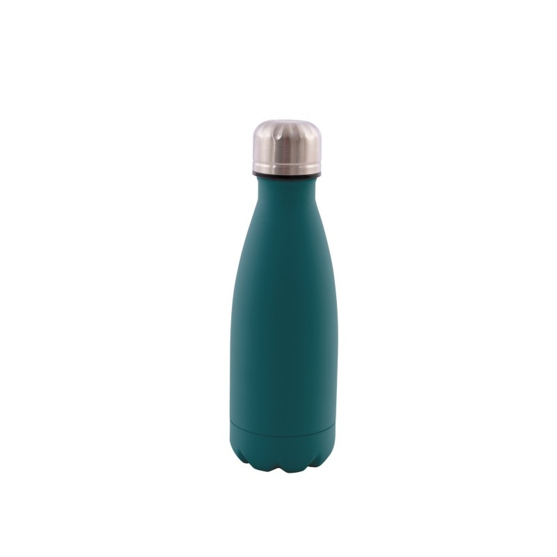 BOUTEILLE ISOTHERME DOUBLE PAROI EN INOX VERT PETROLE 350ML