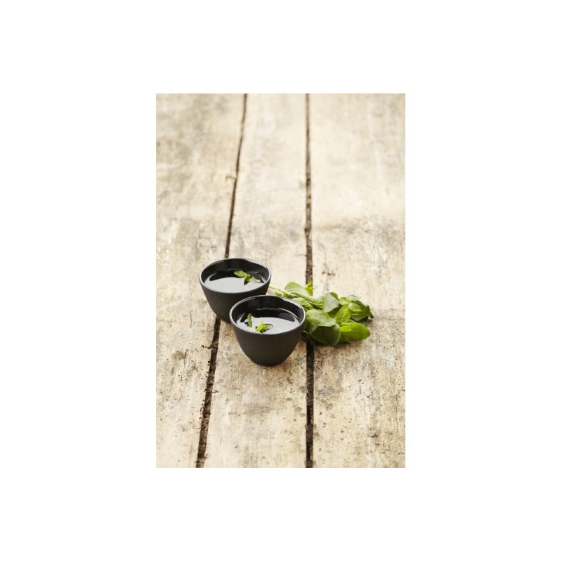 SET DE 2 TASSES A THE EN FONTE NOIR 120ML