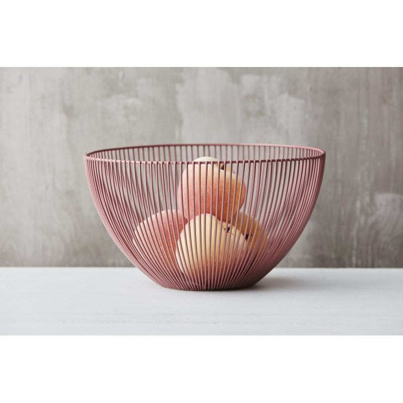 WIRE PANIER VIEUX ROSE Ø 25CM H 14CM
