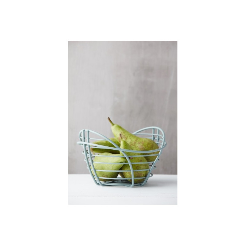 PHIL PETIT PANIER LAQUE POUDREE VERT MENTHE 23.5X22.5X14CM