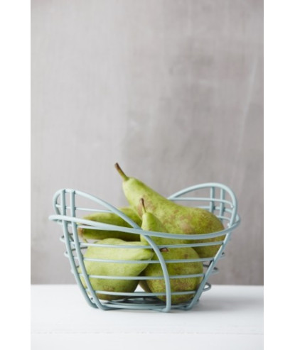 PHIL PETIT PANIER LAQUE POUDREE VERT MENTHE 23.5X22.5X14CM