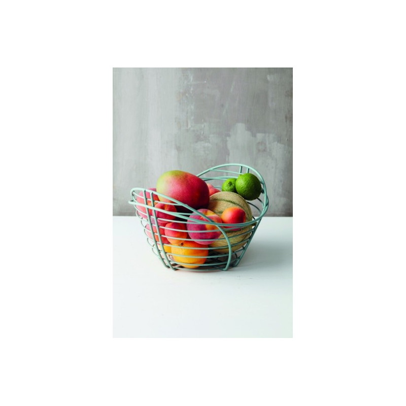 PHIL GRAND PANIER LAQUE POUDREE VERT MENTHE 31X29.5X19CM