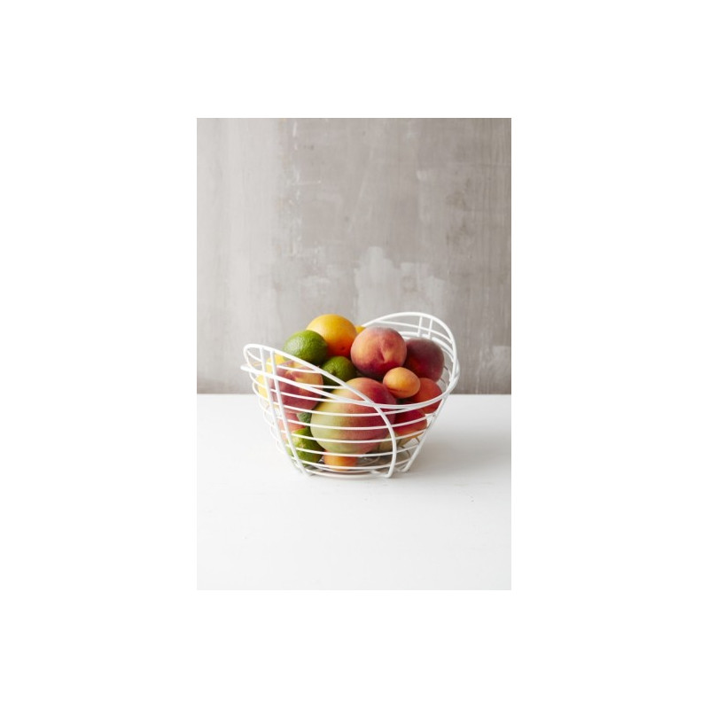 PHIL GRAND PANIER LAQUE BRILLANTE BLANC CASSE 31X29.5X19CM