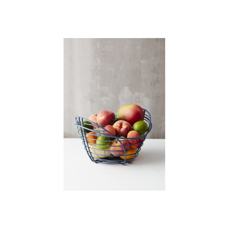PHIL GRAND PANIER LAQUE POUDREE BLEU FONCE 31X29.5X19CM
