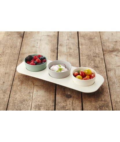 SET A TAPAS EN FIBRE DE BAMBOU 4 PIECES 38.5X15X6CM