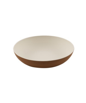 SALADIER EN FIBRE DE BAMBOU BLANC ET ORANGE Ø 32CM H 6.9CM