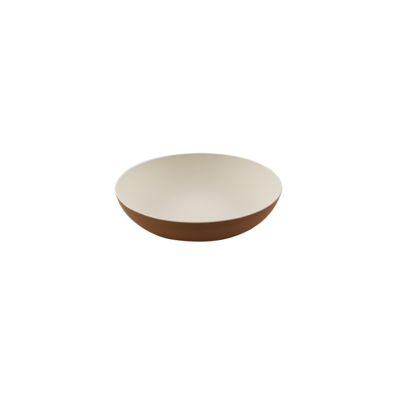 SALADIER EN FIBRE DE BAMBOU BLANC ET ORANGE Ø 32CM H 6.9CM