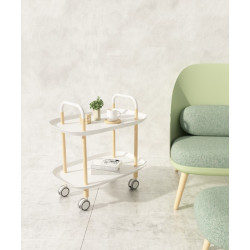 CONSOLE A ROULETTES TRAY BLANC