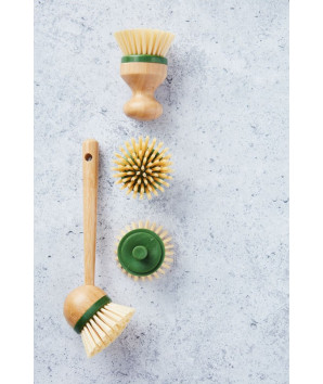 SET DE 2 TÊTES DE RECHANGE POUR BROSSE À VAISSELLE EN BAMBOU