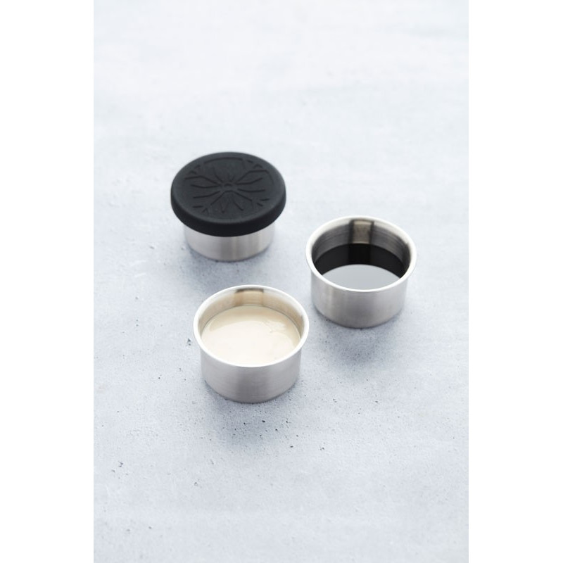 SET DE 3 BOITES DE CONSERVATION EN INOX AVEC COUVERCLE   60 ML