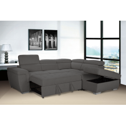 SALON D'ANGLE ALADEEN GRIS FONCE