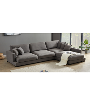 SALON D'ANGLE ELLADIT GRIS FONCE DROIT