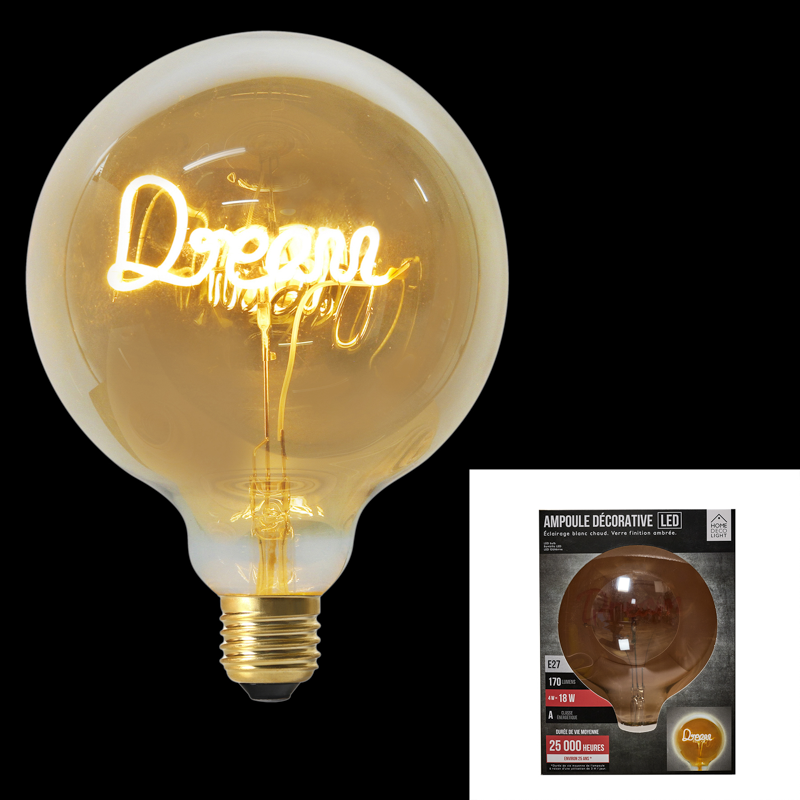 AMPOULE G125 E27 DREAM AMBRE 4W