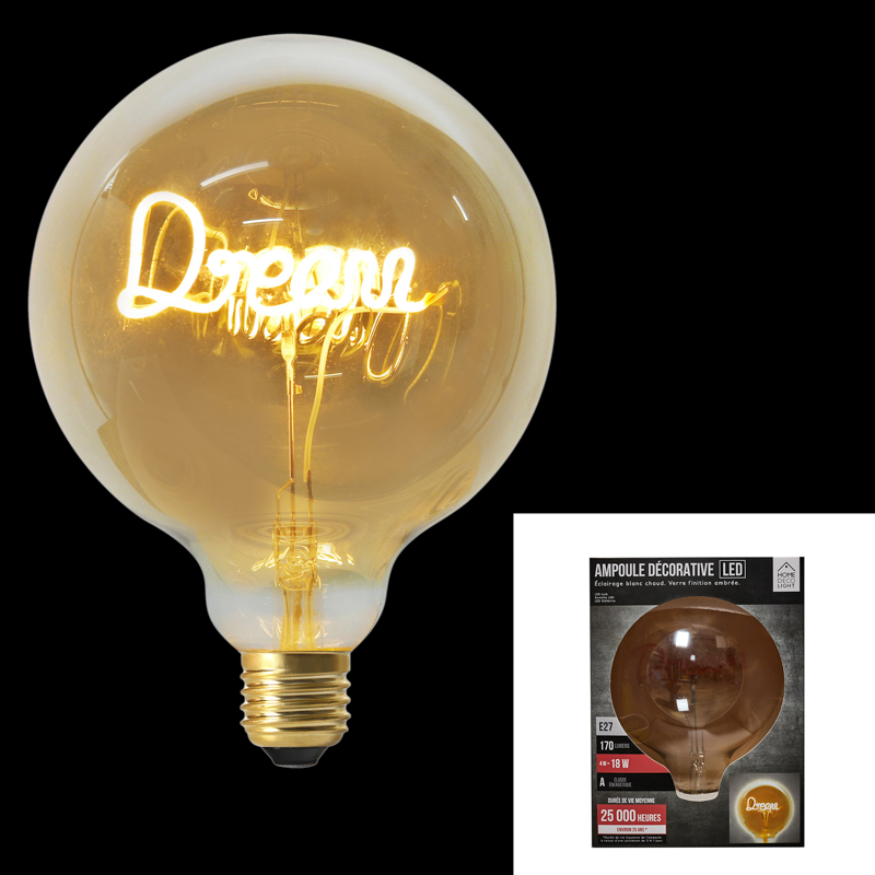 AMPOULE G125 E27 DREAM AMBRE 4W 