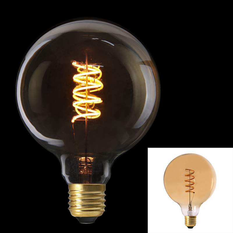 AMPOULE G125 E27 LED SPIRAL AMBRE 2W