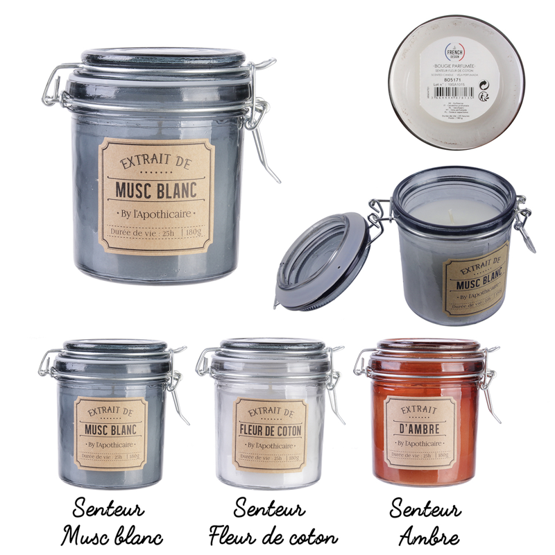 BOUGIE PARFUMEE BOCAL APOTHICAIRE H10CM