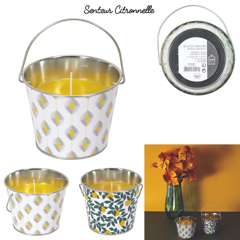 BOUGIE PARFUMEE CITRONNELLE SEAU METAL 