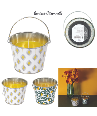 BOUGIE PARFUMEE CITRONNELLE SEAU METAL 