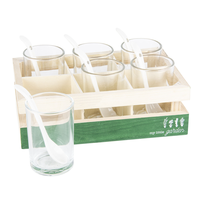 RACK 6 VERRINES ET CUILLERES LITTLE MARKET