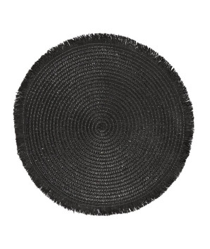 SET DE TABLE ROND FRANGE NOIR D38CM