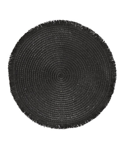 SET DE TABLE ROND FRANGE NOIR D38CM