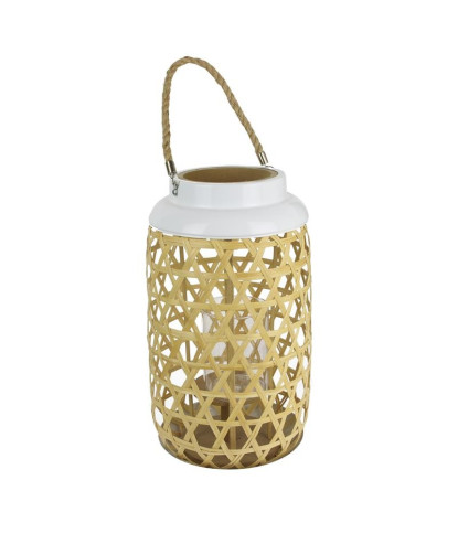 LANTERNE TRESSEE BLANC H38.5CM M6