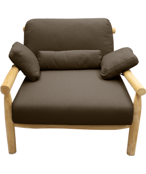 FAUTEUIL TECK CALIFORNIA GRIS FONCE