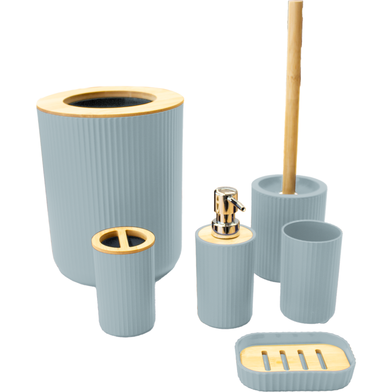 SET ACCESSOIRES SDB BLEU CLAIR