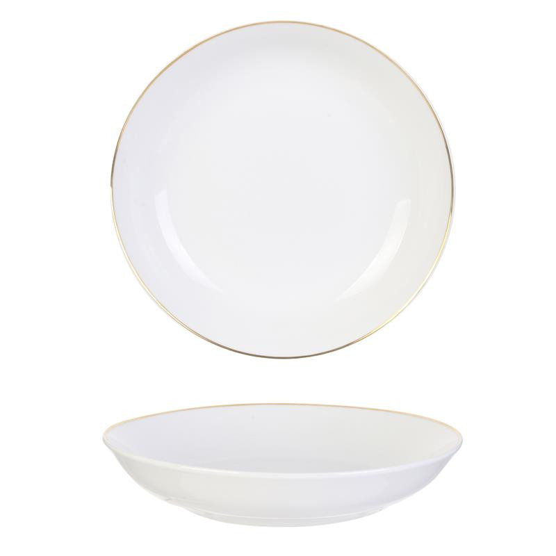 ASSIETTE CREUSE LISERE DORE 21CM