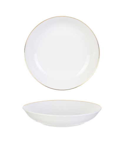 ASSIETTE CREUSE LISERE DORE 21CM