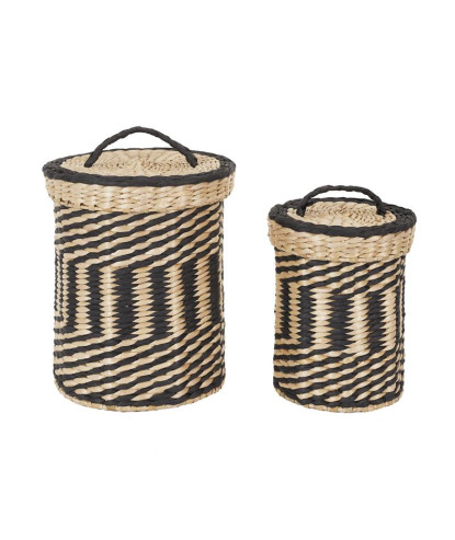 PANIER TRESSE AVEC COUVERCLE X2