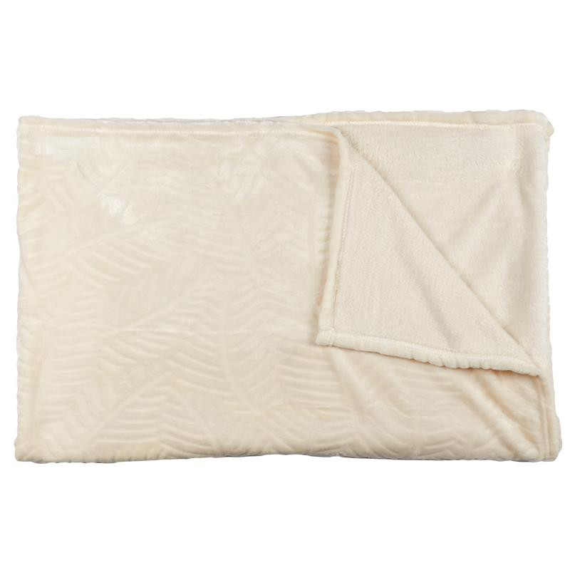 PLAID FLANELLE EMBOSSE CREME 150X200CM