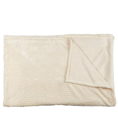 PLAID FLANELLE EMBOSSE CREME 150X200CM