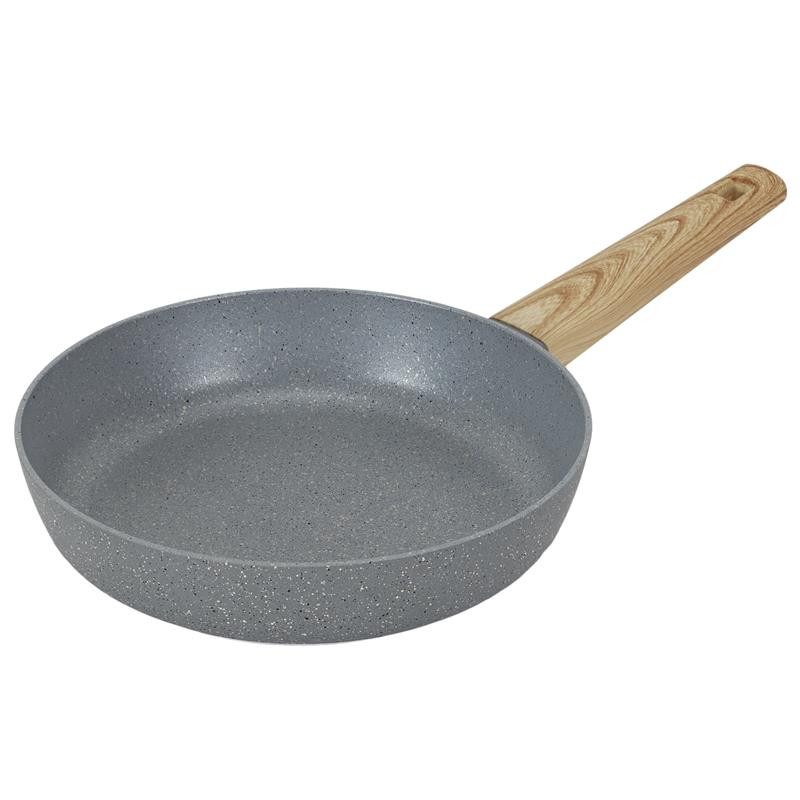 POELE ALUMINIUM FORGE MANCHE EFFET BOIS 20CM