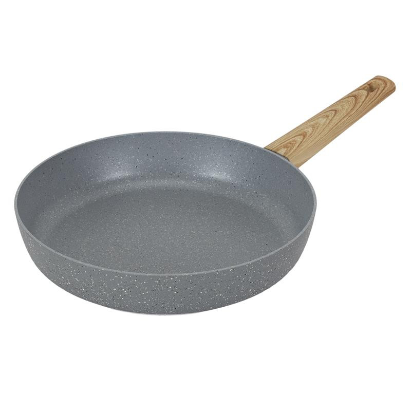 POELE ALUMINIUM FORGE MANCHE EFFET BOIS 28CM