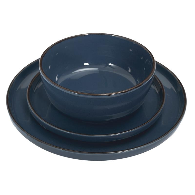 SERVICE VAISSELLE 12PCS GRES DU TEMPS BLEU