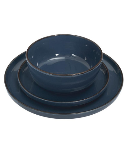 SERVICE VAISSELLE 12PCS GRES DU TEMPS BLEU