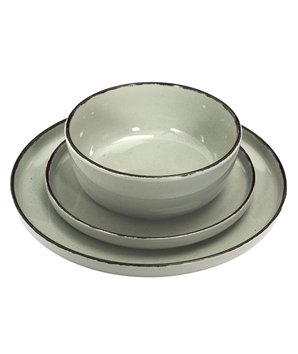 SERVICE VAISSELLE 12PCS GRES DU TEMPS VERT