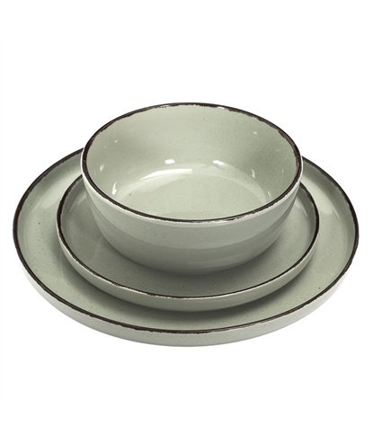SERVICE VAISSELLE 12PCS GRES DU TEMPS VERT