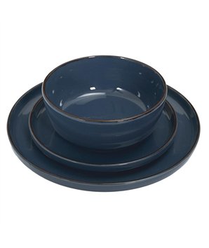 SERVICE VAISSELLE 12PCS GRES DU TEMPS BLEU