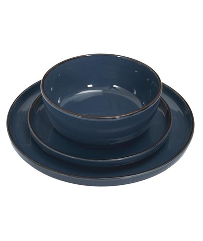 SERVICE VAISSELLE 12PCS GRES DU TEMPS BLEU