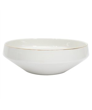 SALADIER EN PORCELAINE LISERE DORE D25CM