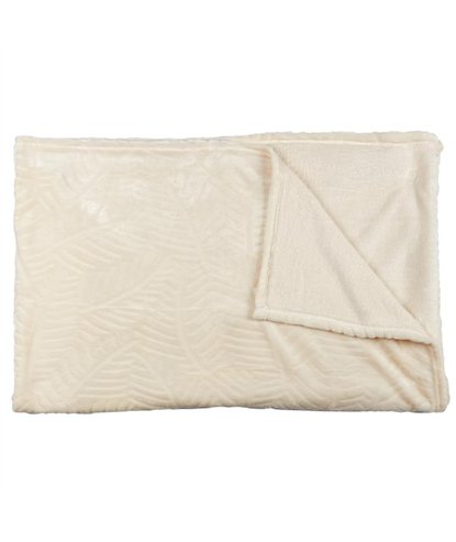 PLAID FLANELLE EMBOSSE CREME 150X200CM