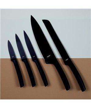 COUTEAU ACIER INOXYDABLE NOIR LAME 20CM