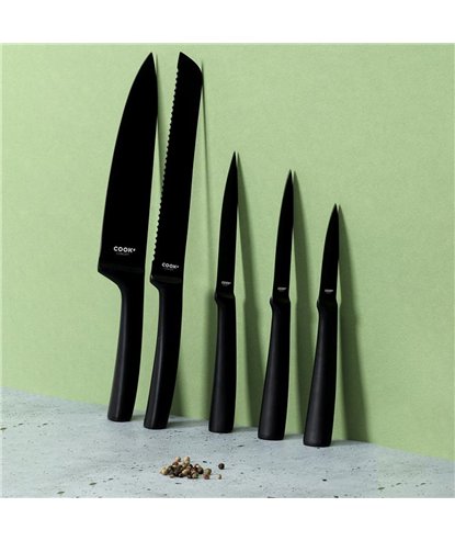 COUTEAU ACIER INOXYDABLE NOIR LAME 10CM