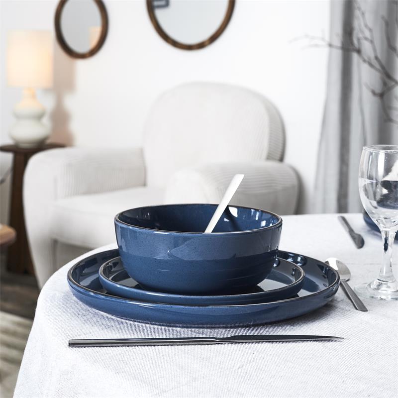 SERVICE VAISSELLE 12PCS GRES DU TEMPS BLEU